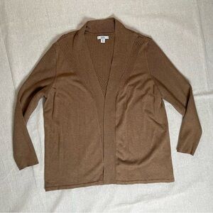 Croft & Barrow | Petite Tan Open-Front Cardigan | PXL